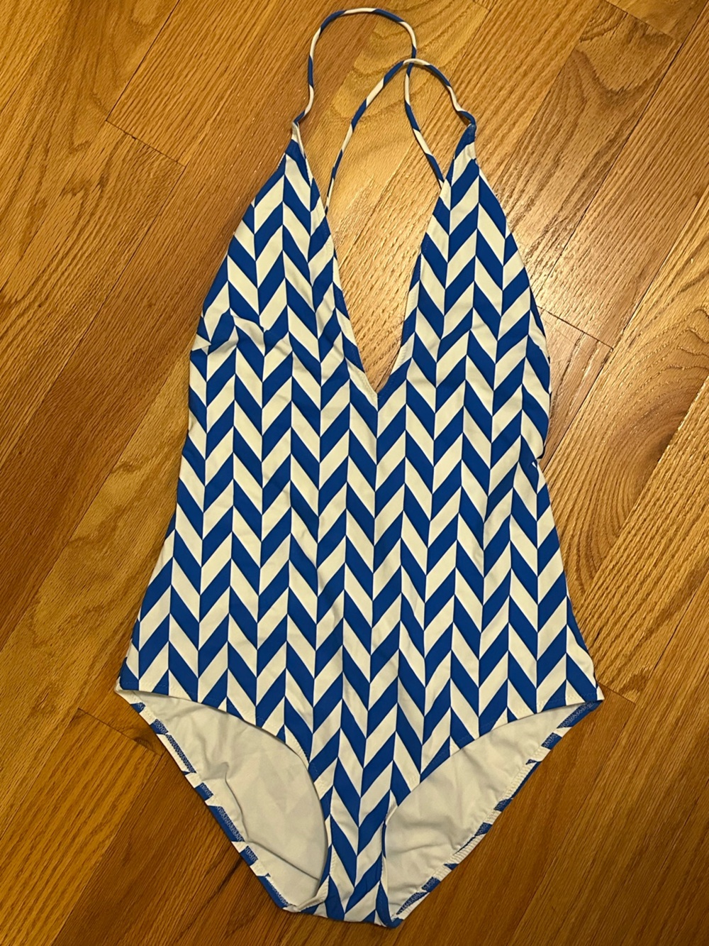 Emma Pake Blue Geometric Bathing suit